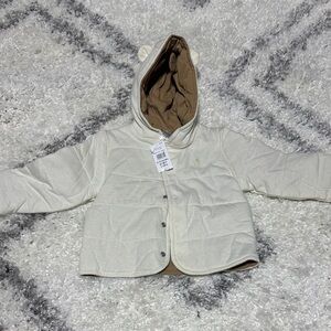 Gap Cream Hooded Baby Jacket with Bear Ears